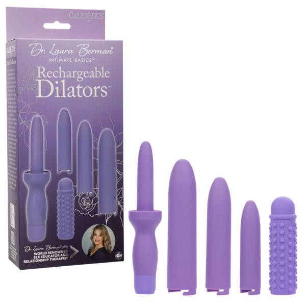 Dr. Laura Berman Dilators Set with Four Locking Sizes and Premium Silicone Textured Sleeve in Purple > Sex Toys > Dilators