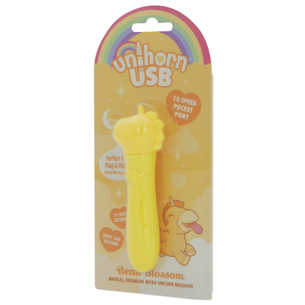 Unihorn USB Bullet (Bean Blossom Yellow) – Rechargeable 10-Speed Silicone Vibrator > Vibrators > Ladies > Clitoral Vibrators and Stimulators