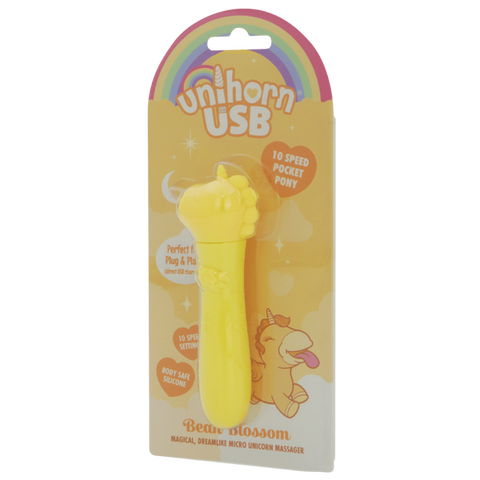 Unihorn USB Bullet (Bean Blossom Yellow) – Rechargeable 10-Speed Silicone Vibrator > Vibrators > Ladies > Clitoral Vibrators and Stimulators