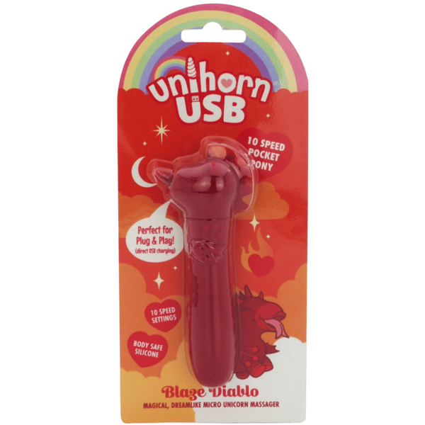 Unihorn Blaze Diablo USB Rechargeable Silicone Bullet Vibrator with 10 Speeds > Vibrators > Ladies > Clitoral Vibrators and Stimulators