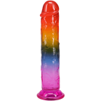 Crystal Jellies Rainbow Dong 7.5 Inch, front view