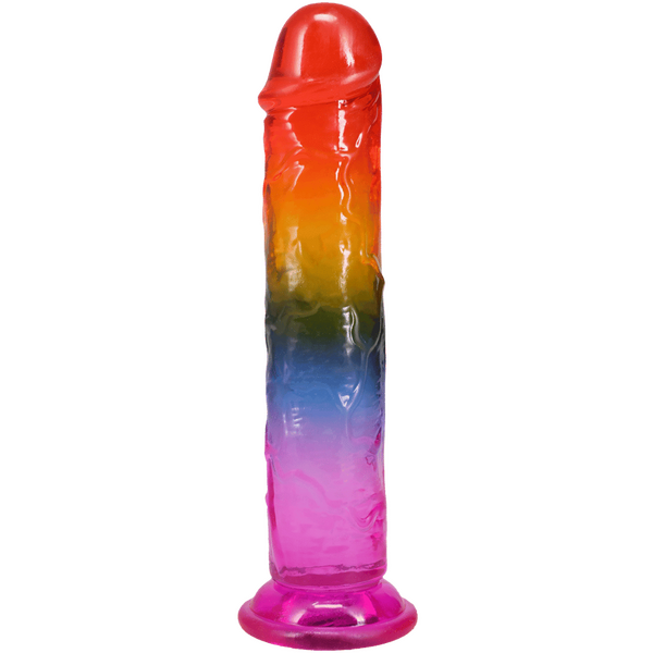 Crystal Jellies Rainbow Dong 7.5 Inch, front view