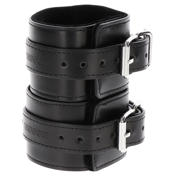 Taboom Wrist Cuffs – Adjustable Vegan Leather Bondage Wrist Cuffs with Velvet Lining > Bondage Gear > Restraints