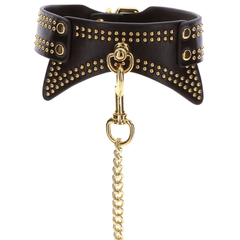 Taboom Studded Collar and Leash Set – Vegan Bondage Accessories > Bondage Gear > Collars & Leashes