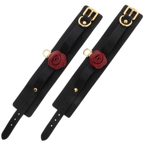 Taboom Wild Roses Wrist Cuffs – Premium Faux Leather BDSM Wrist Restraints > Bondage Gear > Restraints