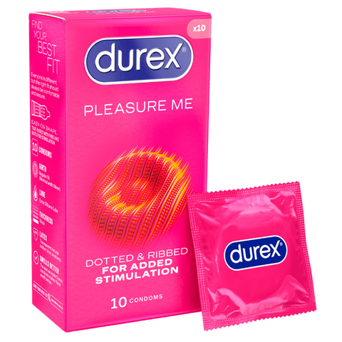 Durex Pleasure Me – Textured Latex Condoms 10 Pack One Size > Essentials > Condoms