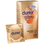 Durex Invisible Wide Fit – Extra Thin 57mm Latex Condom 10 Pack One Size > Essentials > Condoms