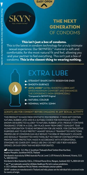 Skyn Extra Lubricated Condoms – Ultra Smooth Long-Lasting 10 Pack > Essentials > Condoms