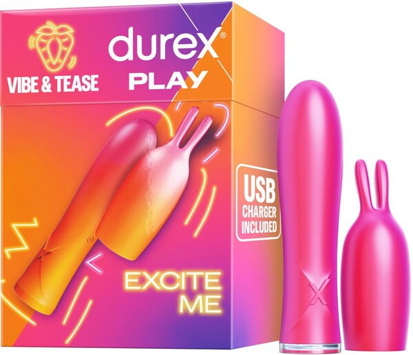 Durex Play Vibe & Tease 2-in-1 – Multi-Speed Vibrator with Teaser Tip One Size > Vibrators > Mini Vibrators