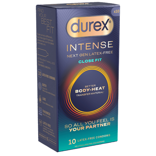 Durex Intense Close Fit – Next-Gen Latex-Free Premium Condoms 10 Pack One Size > Essentials > Condoms