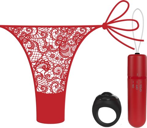 Vibrating Panty Set W/ Remote Ring 4t High Pitch Treble (Red) > Sex Toys For Ladies > Panty Vibes