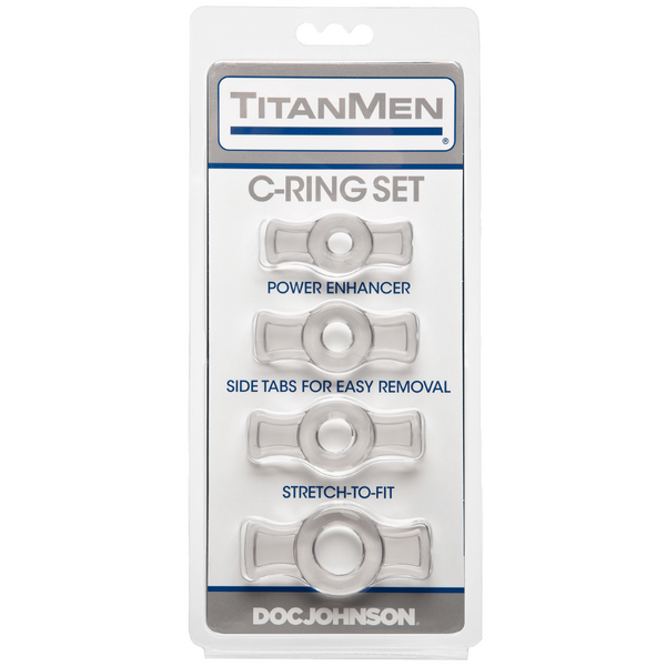 Titanmen Cock Ring Set (Black) – Stretchable Cock Rings Set Clear > Cock Ring > Sets