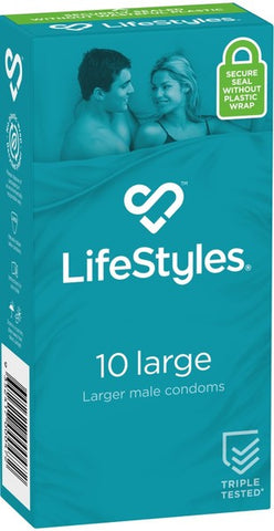 Large Easy-Fit Condom – Flared 56mm Nominal Width Lubricated Condom 10 Pack > Essentials > Condoms