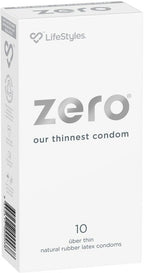 LifeStyles Zero Thin Lubricated Condoms – 52mm Condom 10 Pack Default Title > Essentials > Condoms