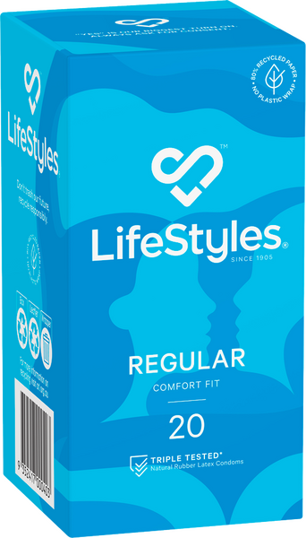 LifeStyles Regular Condoms – Protective 53mm Condom 20 Pack One Size > Essentials > Condoms