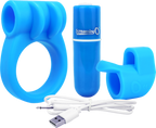 Charged Combo Kit 1 – Body-Safe Silicone Cock Ring and Fingertip Sleeve Kit > Sex Toys > Couples Toys