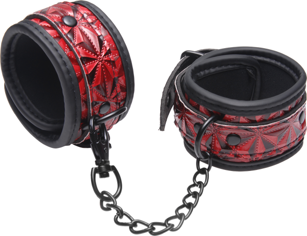 Crimson Tied Embossed Ankle Cuffs – Adjustable Bondage Accessories > Bondage Gear > Restraints