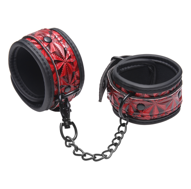 Crimson Tied Embossed Ankle Cuffs – Adjustable Bondage Accessories > Bondage Gear > Restraints