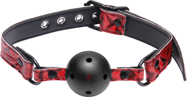 Crimson Tied Breathable Ball Gag – Perforated Comfortable Breathable Ball Gag > Bondage Gear > Gags and Bits