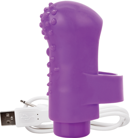 Charged Fing O Rechargeable Mini Finger Vibrator with Vooom Technology Silicone and ABS > Vibrators > Finger Vibrators