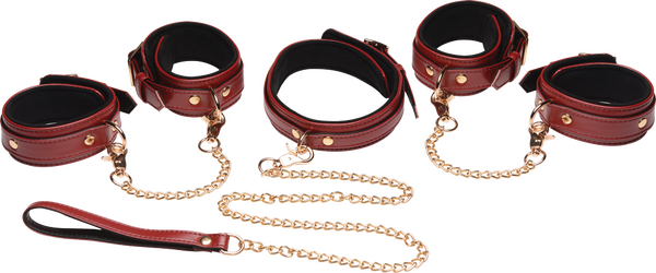 6 Piece Bondage Set – Vegan PU Leather Restraints and Cuffs Kit > Bondage Gear > Bondage Kits