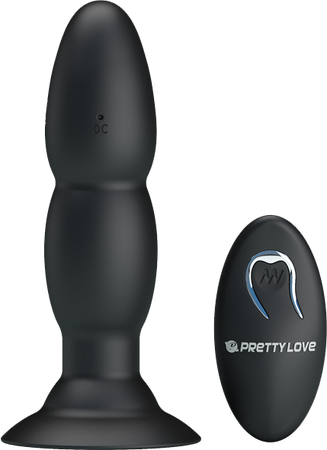 Pretty Love Beaded Remote-Controlled Butt Plug – Silicone Vibrating and Rotating Anal Toy > Anal Range > Vibrating Butt Plugs
