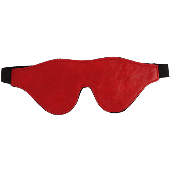 Go Black Blindfold – Quality Leather With Stretch Band - Red Scarlet Red > Bondage Gear > Blindfolds Main image