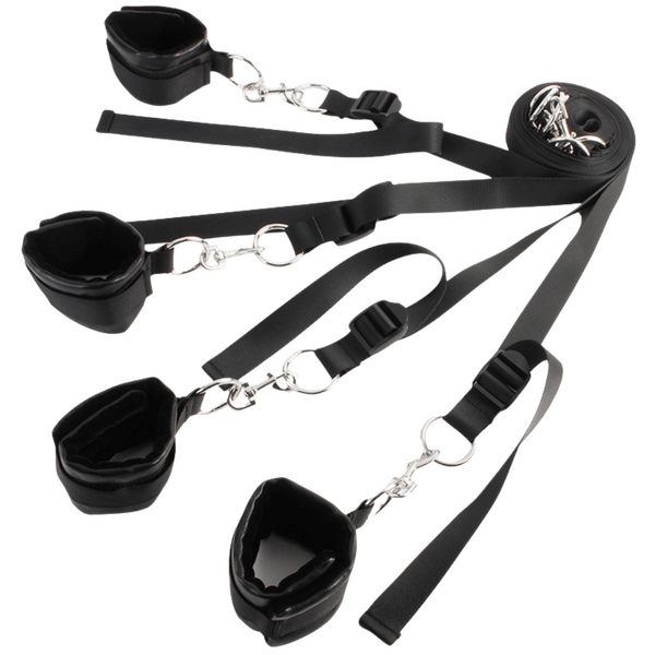 Naughty Bed Restraint Kit – Nickel-Free Metal Faux Leather Set > Bondage Gear > Bed Restraints