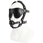 Adjustable Nickel-Free Metal Ball Gag With PU Leather Eye Mask > Bondage Gear > Gags and Bits