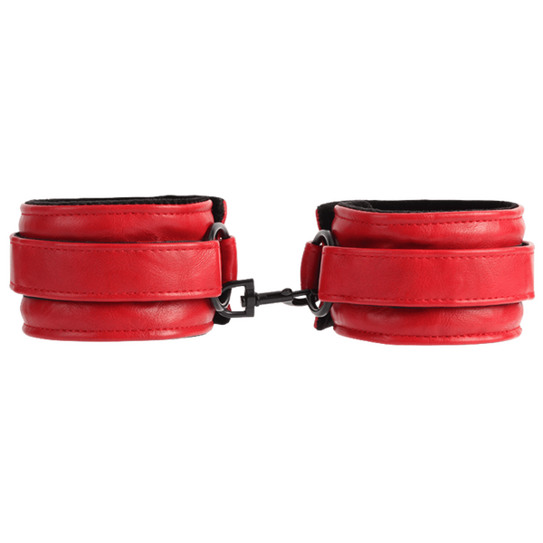 Noir Padded Vegan Polyurethane Faux Leather Ankle Cuffs > Bondage Gear > Restraints