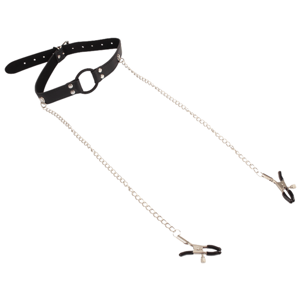 Breathable O-Ring Gag with Nipple Clamps – BDSM Accessory > Sex Toys > Nipple Clamps