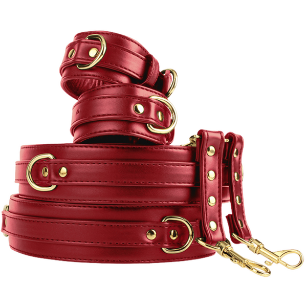 Wrist to Thigh Cuff Set – Adjustable PU Cuffs Restraint Set > Bondage Gear > Restraints