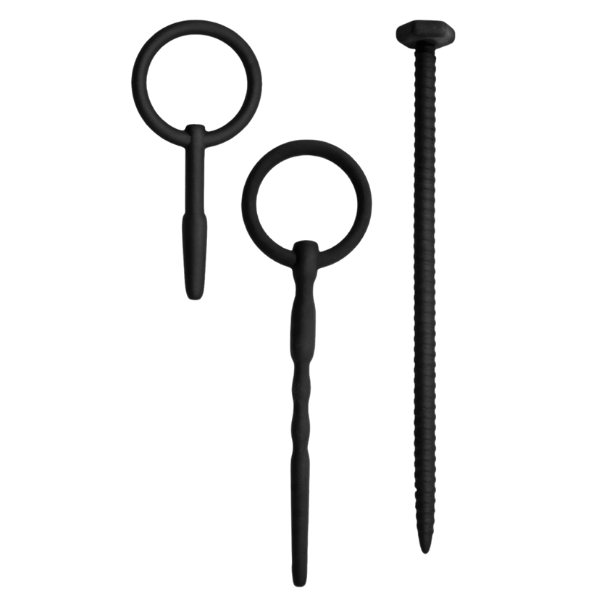Silicone Urethral Sounding Kit (Black) – Body-Safe 6 to 8 Inch Urethral Sounds > Sex Toys For Men > Sounding Rods