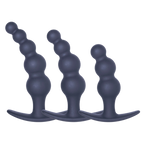 Three Pack Silicone Anal Plug Set T Bar Base Graduated > Anal Range > Butt Plug Kits
