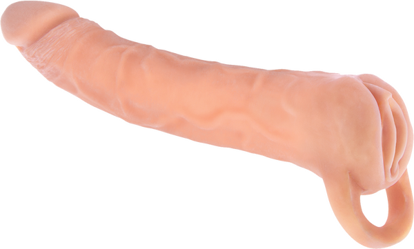 Extendor Two in One 9 Inch Realistic Flesh Penis Extender and Masturbator > Sex Toys For Men > Penis Sleeves