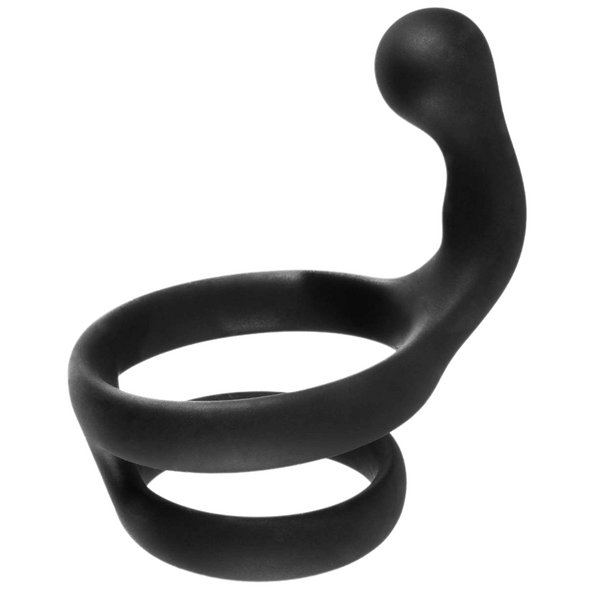 Cock Ring with Ball Strap and Clit Stimulator – Hygienic Silicone Cock Ring > Sex Toys > Couples Toys