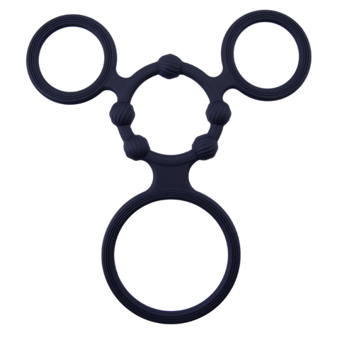Triple Ring With Ball Stretcher – Stretchy Durable Silicone Ball Stretcher > Sex Toys For Men > Ball Stretchers