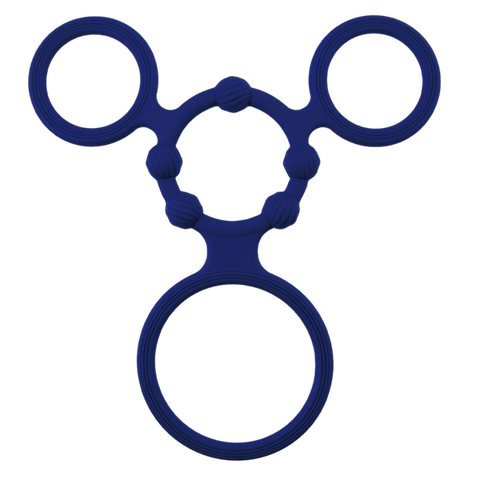 Triple Ring With Ball Stretcher – Stretchy Durable Silicone Ball Stretcher > Sex Toys For Men > Ball Stretchers