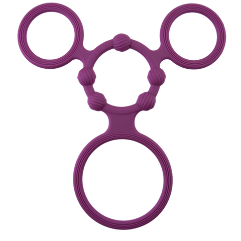 Triple Ring With Ball Stretcher – Stretchy Durable Silicone Ball Stretcher > Sex Toys For Men > Ball Stretchers