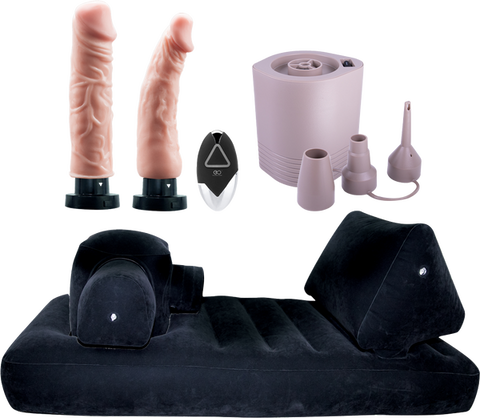 Premium Inflatable Bed with Velvet Surface and 2 Silicone Vibrators – Remote-Controlled Bed Set > Sex Toys > Sex Positioners
