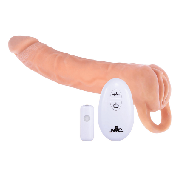 Extendor+ 9 Inch Flesh Sleeve (Wireless Remote Control) – Vibrating Penis Extender Sleeve and Vagina Stroker Masturbator > Sex Toys For Men > Penis Sleeves Main image