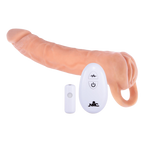 Extendor+ 9 Inch Flesh Sleeve (Wireless Remote Control) – Vibrating Penis Extender Sleeve and Vagina Stroker Masturbator > Sex Toys For Men > Penis Sleeves