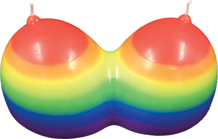 Rainbow Jumbow Boobie Candle – Decorative Candle > Candles > Novelty