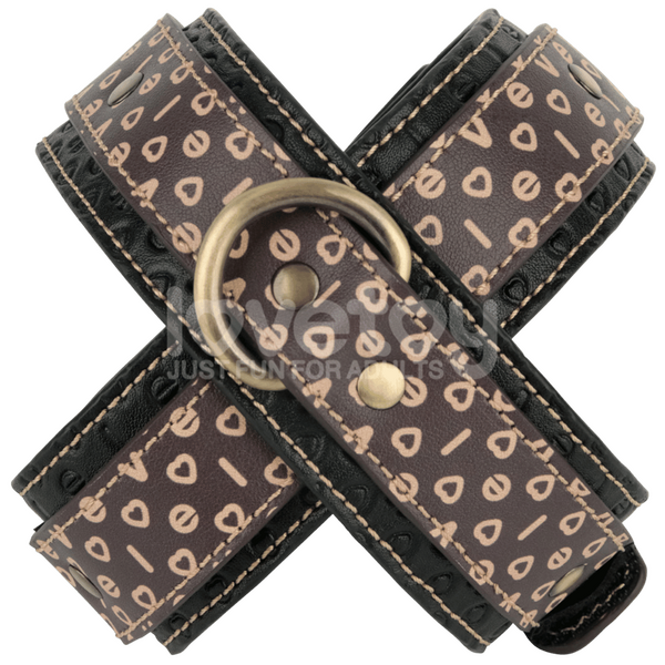 Rebellion Reign Crossed Handcuffs – Premium PU Wrist Cuffs with Velcro Closure > Bondage Gear > Restraints