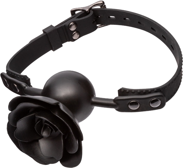 Forbidden Removable Rose Gag – Adjustable Breathable Fetish Accessory > Bondage Gear > Gags and Bits