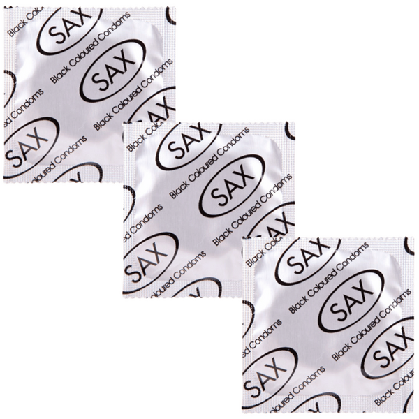 Sax Black Condoms – Regular 53mm Nominal Width Latex Condoms Bulk Pack of 144 Secondary image