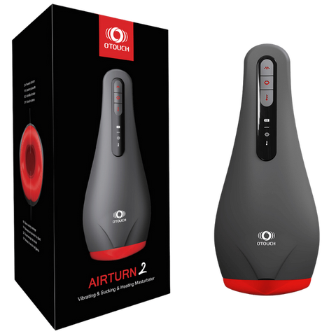 Airturn 2 (Black) – Waterproof Heating Suction Masturbator with Vibration and Warming Functions Grey > Sex Toys For Men > Masturbators > Vibrating