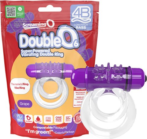 Double O 6 4B Low Pitch Bass (Grape) Grape > Cock Ring > Vibrating