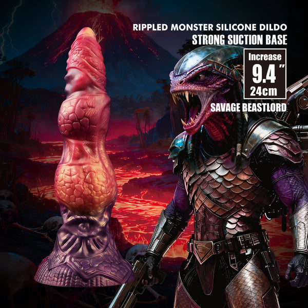 Savage Beastlord – Silicone Rippled Design 9.4 Inch Dildo > Dildos > Realistic Dildos