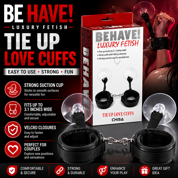 Tie Up Love Cuffs – Fully Adjustable Love Cuffs with Strong Suction Cups > Bondage Gear > Restraints